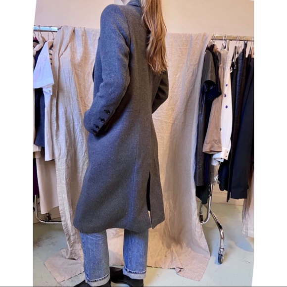 H&M STUDIO A/W 2017 Double Breasted Grey Wool Coat - Picture 5 of 9